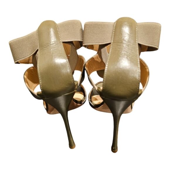 SERGIO ROSSI Olive/Tortoise‎ Sandals Heels - Size 37/7 - Picture 5 of 9